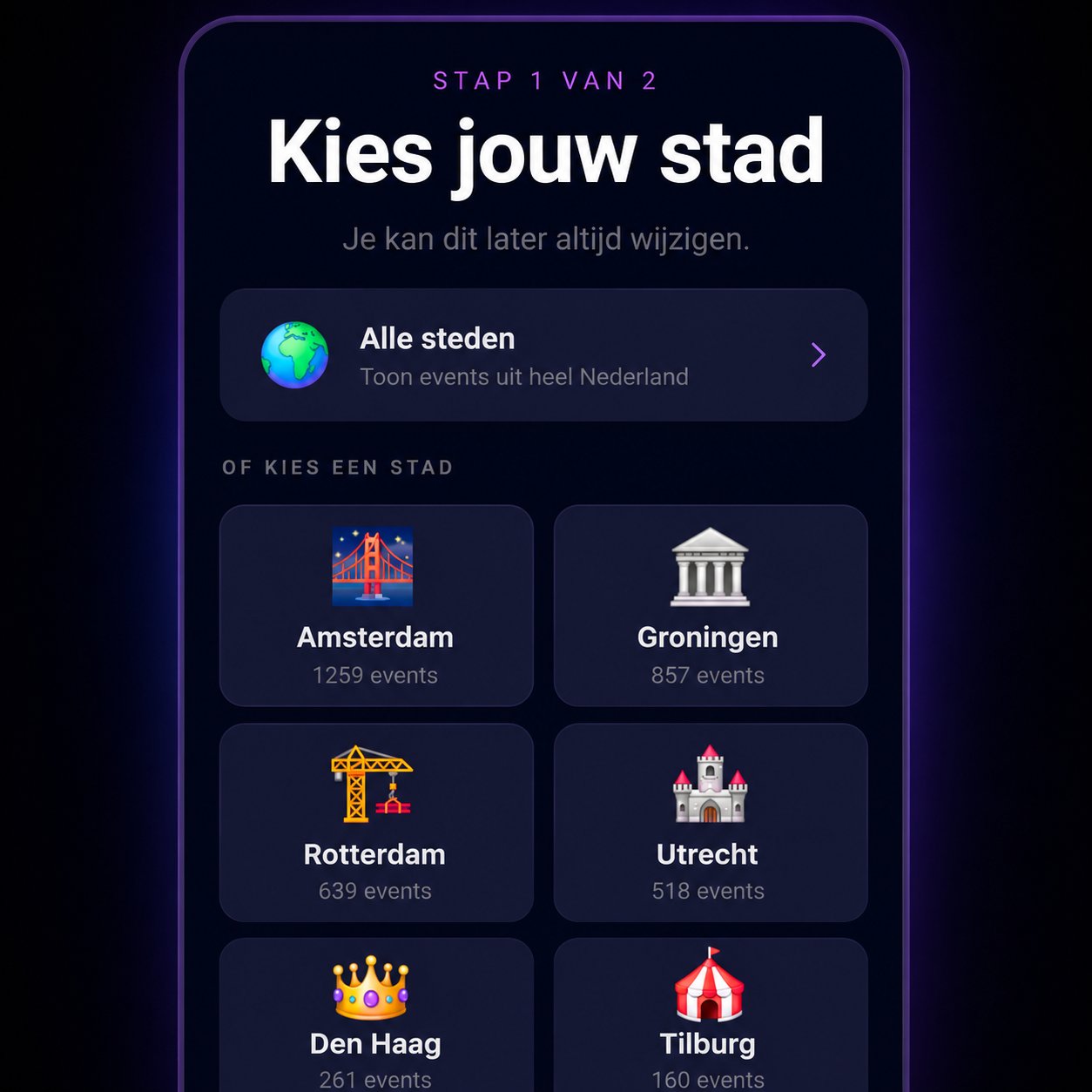 Stad selectie